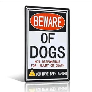 1pc Beware Of Dog Warning Signs, Warning Safety Signs Indoor Or Outdoor..NWT